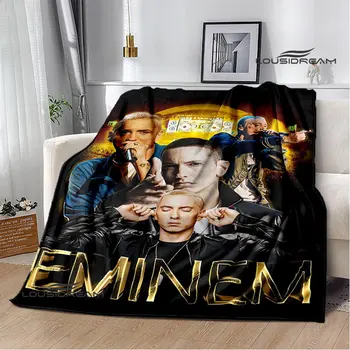 Одеяло с принтом хип-хоп певца Эминема, теплое одеяло, фланелевое одеяло, одеяло для пикника, одеяла для кроватей, подарок на день рождения