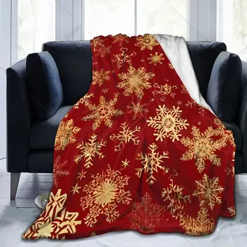 Флисовые Пледы с Рождеством, Красная Зима, Новогодний Декор, Покрывало для дивана, кресла, Супер Мягкая Уютная ткань
