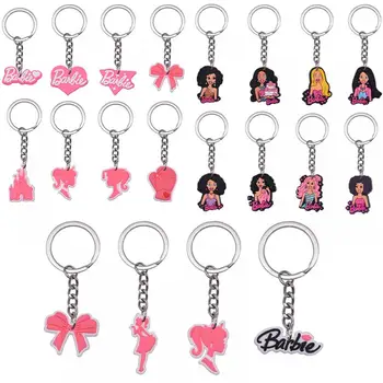 Kawaii 20 стилей, Брелок для ключей с изображением Барби, Аниме, Мультфильм, ПВХ, Мягкие Резиновые Брелоки, Детский Модный Брелок для ключей, Аксессуары, Подарки, Игрушка
