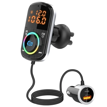 Автомобильный FM-передатчик Bluetooth 5,0 MP3-плеер Авторадио Адаптер PD3.0 USB Автомобильное зарядное устройство Автомобильный комплект громкой связи