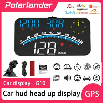 Автомобильный головной дисплей HD LCD Автомобильный компас, расстояние и время вождения, GPS Спидометр, автомобильные аксессуары, сигнализация о превышении скорости G10 New