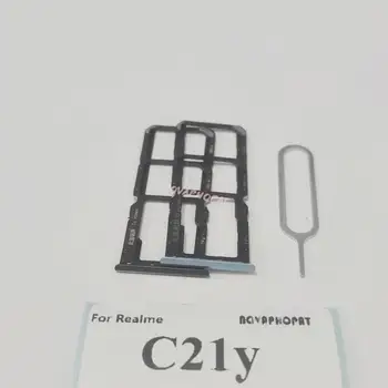 Совершенно новый лоток для SIM-карт Realme C21y, слот для SIM-карты, адаптер, считывающий Pin-код