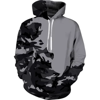 Осенний камуфляжный узор мужская толстовка с капюшоном 3D печать уличная одежда пуловер повседневная крутая военная тренировочная форма унисекс верхняя одежда
