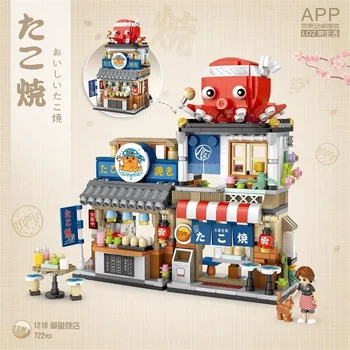 LOZ Архитектурная модель древнего Китая, кирпичные игрушки, рисунок с видом на улицу, отель, ресторан, мини-строительные блоки, игрушки для детей