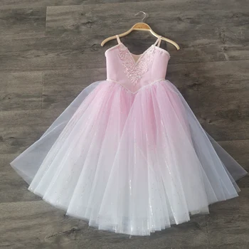 Профессиональное Высокое качество Нестандартный размер Нестандартный цвет Детская одежда для девочек и взрослых Розовые костюмы для выступлений Балетное Романтическое платье-пачка