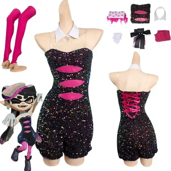 Комбинезон Splatoon Callie с чулками и воротником для косплея, комбинезон, наряды для Хэллоуина, Карнавальный костюм для вечеринки, Женская ролевая игра