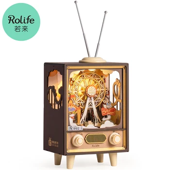 Rolife Sunset Carnie 3D Деревянная Музыкальная Шкатулка Строительный Комплект Деревянная Головоломка DIY Ночник Настольный Подарок для Мужчин Женщин Хобби