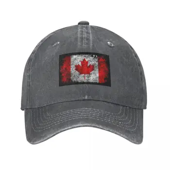 Бейсболки с флагом Канады, кепки из джинсовой ткани Snapback, Уличная регулируемая кепка, Бейсбольная ковбойская шляпа для мужчин и женщин