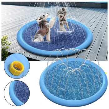 Для собаки Летний прохладный бассейн, надувной коврик для разбрызгивания воды на открытом воздухе, коврик для ванны, коврик для домашних животных, охлаждающий коврик, игрушки для собак
