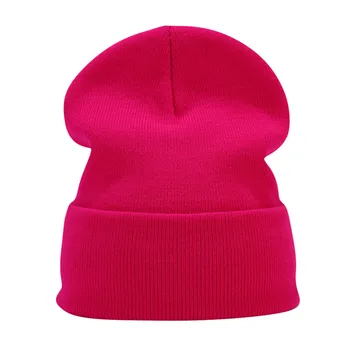 Модная вязаная шапка Однотонная осенне-зимняя легкая кепка с накладками, модная теплая шапка для улицы, зимняя шапка для женщин 니트모자