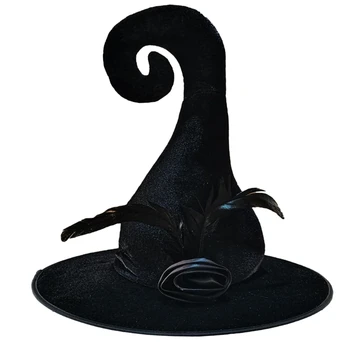Шляпа ведьмы на Хэллоуин для женщин, плиссированная кепка в стиле Лолиты, модный костюм, фетровая шляпа, музыкальное фестивальное ведро