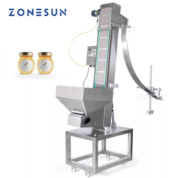 ZONESUN Автоматическая изготовленная на заказ пластиковая ПЭТ-бутылка, насыпная крышка для банок, Подъемный лифт, Конвейерная производственная линия