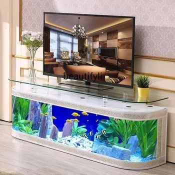 ТВ-шкаф Аквариум для рыб Гостиная Домашний Стеклянный Большой Аквариум Креативная настройка заднего фильтра