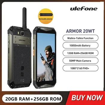 Ulefone Armor 20WT DMR Портативная Рация Прочный Водонепроницаемый Смартфон Восьмиядерный 20 ГБ + 256 ГБ Android 12 Мобильный Телефон 5,65 дюйма 10850 мАч