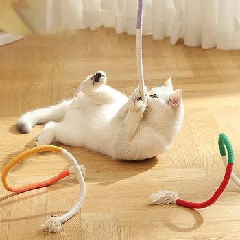 Кошка ЮЗИ, жующая хлопчатобумажную веревку, Игрушка для защиты мебели, Царапающие игрушки, головоломки, аксессуары для кошек, аксессуары для домашних кошек, игрушка для кусания