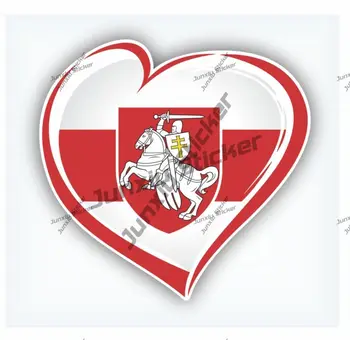 Наклейка на бампер с изображением флага Беларуси в виде сердца, Виниловая наклейка на окна автомобиля, наклейки на мотоцикл, грузовик, кемпер, для автомобиля, Патриотизм в путешествиях по Беларуси