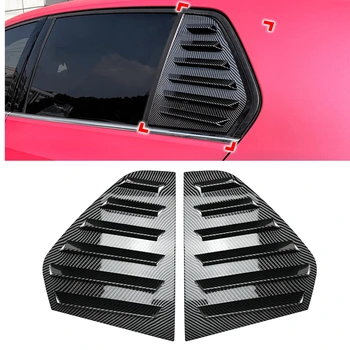 Внешний вид из углеродного волокна/Глянцевая черная накладка жалюзи заднего бокового окна для Volkswagen VW Golf 8 MK8 2020-2023