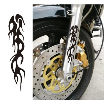 2 шт./пара, универсальные наклейки с изображением черепа на передней вилке мотоцикла с пламенем, графические наклейки для наклейки на мотоцикл