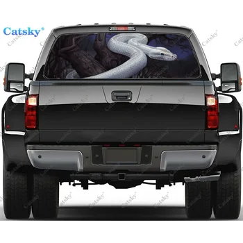 наклейка на окно автомобиля со змеей и животным, графическая декоративная наклейка на грузовик из ПВХ, перфорированная виниловая универсальная наклейка