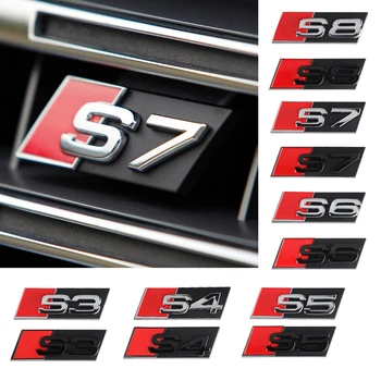 Значок на решетке радиатора автомобиля Пластиковая Декоративная наклейка Логотип автомобиля Украшает Аксессуары для Audi Sline Sport S3 S4 S5 S6 S7 S8