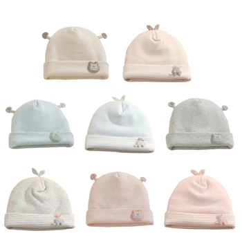 Теплая и стильная детская шапочка, удобная зимняя шапочка-бини, мягкая дышащая шапочка, ветрозащитная больничная шапочка для новорожденных