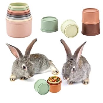 8 шт. Стаканчиков для кроликов, разноцветные многоразовые игрушки для кроликов разных размеров, безопасные пластиковые игрушки-гнездышки для маленьких животных
